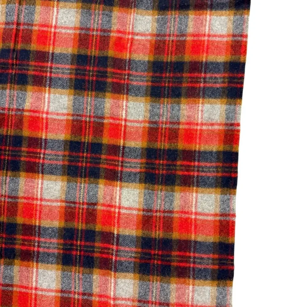 vintage pendleton pure virgin wool throw blanket made in usa red flannel 66